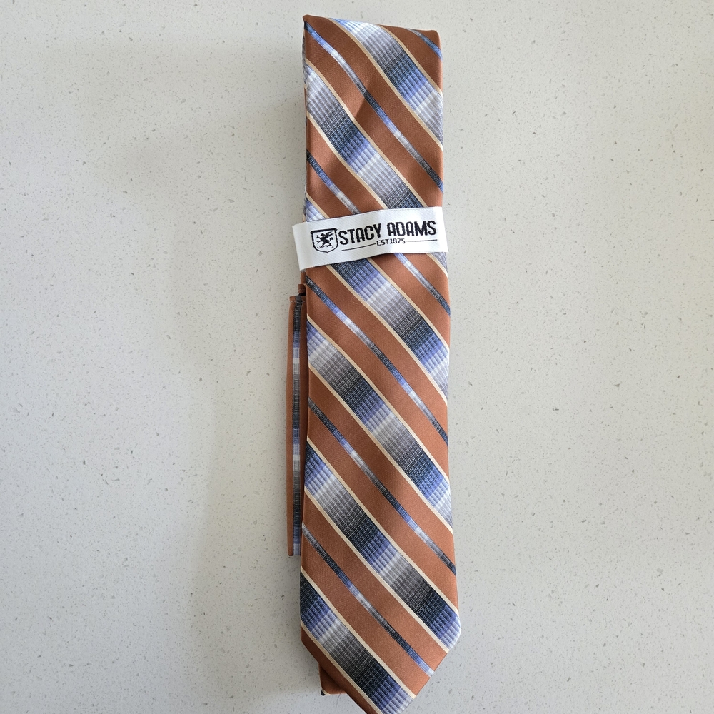 Stacy Adams Men's Orange Striped Tie